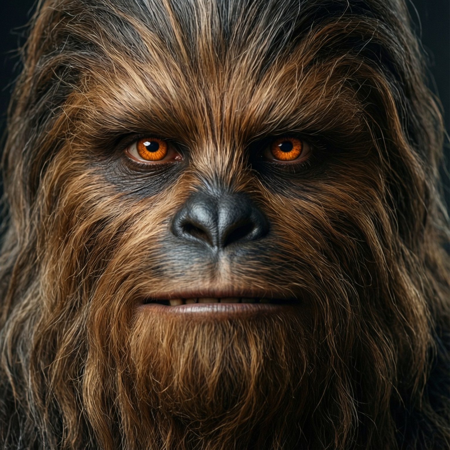 Wookiee, orange eyes, stern expression, HD Desktop Wallpaper