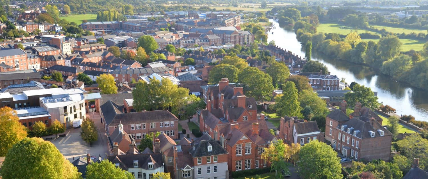Worcester, cityscape, aerial view, HD Desktop Wallpaper