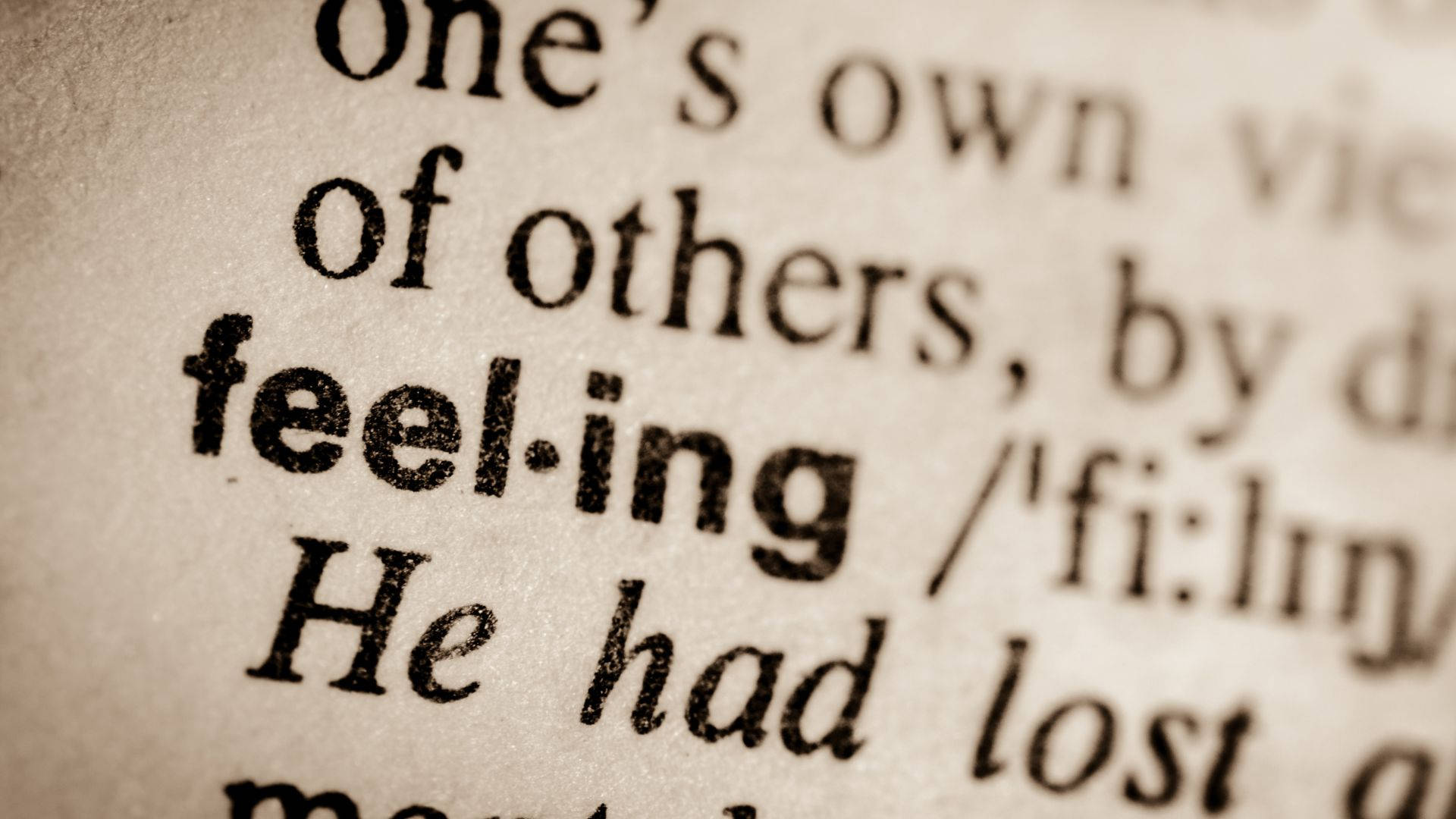 feeling, dictionary page, definition, Full HD Desktop Wallpaper