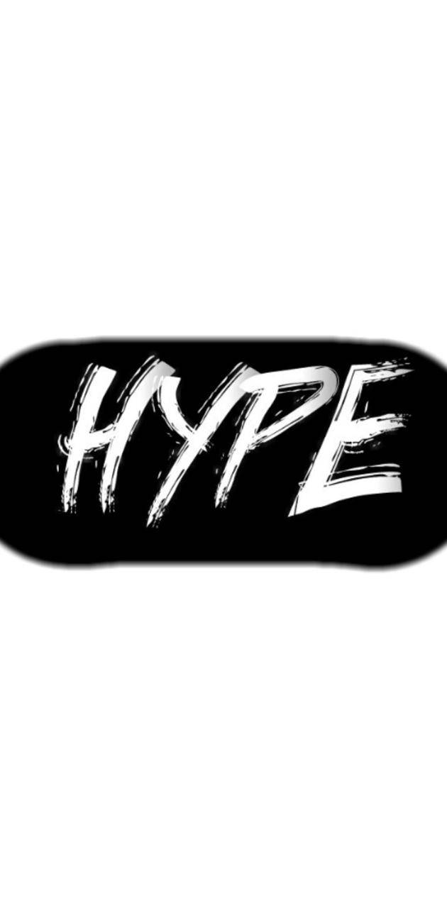 HYPE, black skateboard deck, bold white brushstroke text, HD Phone Wallpaper
