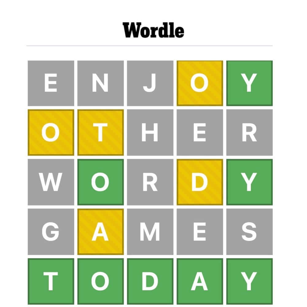 Wordle, game grid, solved puzzle, SD Desktop Wallpaper