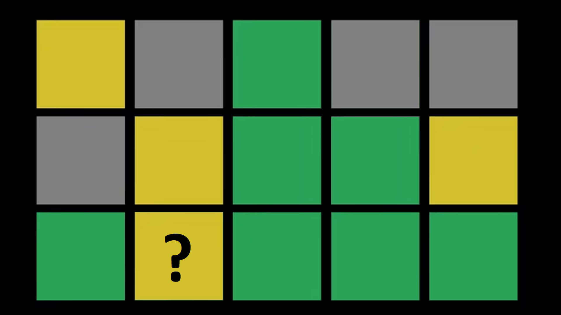 Wordle, grid of colored squares, question mark, Full HD Desktop Wallpaper
