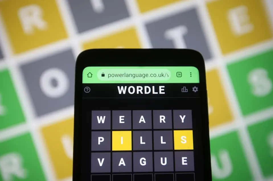 Wordle, smartphone, solved puzzle, SD Desktop Wallpaper