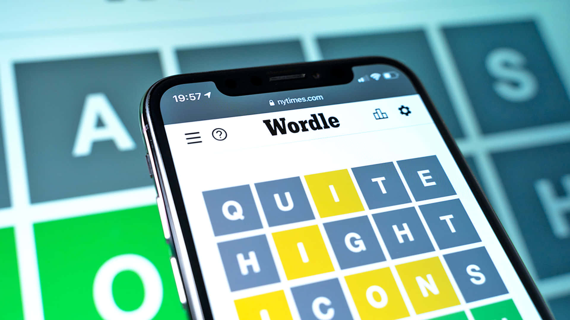 Wordle game, smartphone screen, QUIET, Full HD Desktop Wallpaper