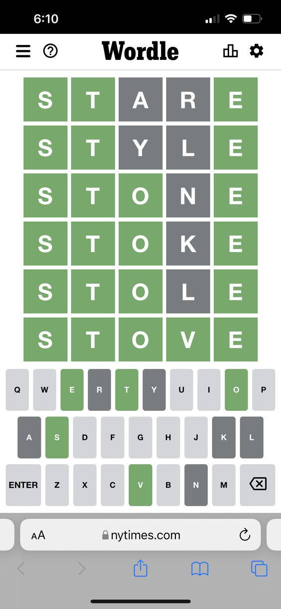 Wordle, green letter tiles, gray letter tiles, SD Phone Wallpaper