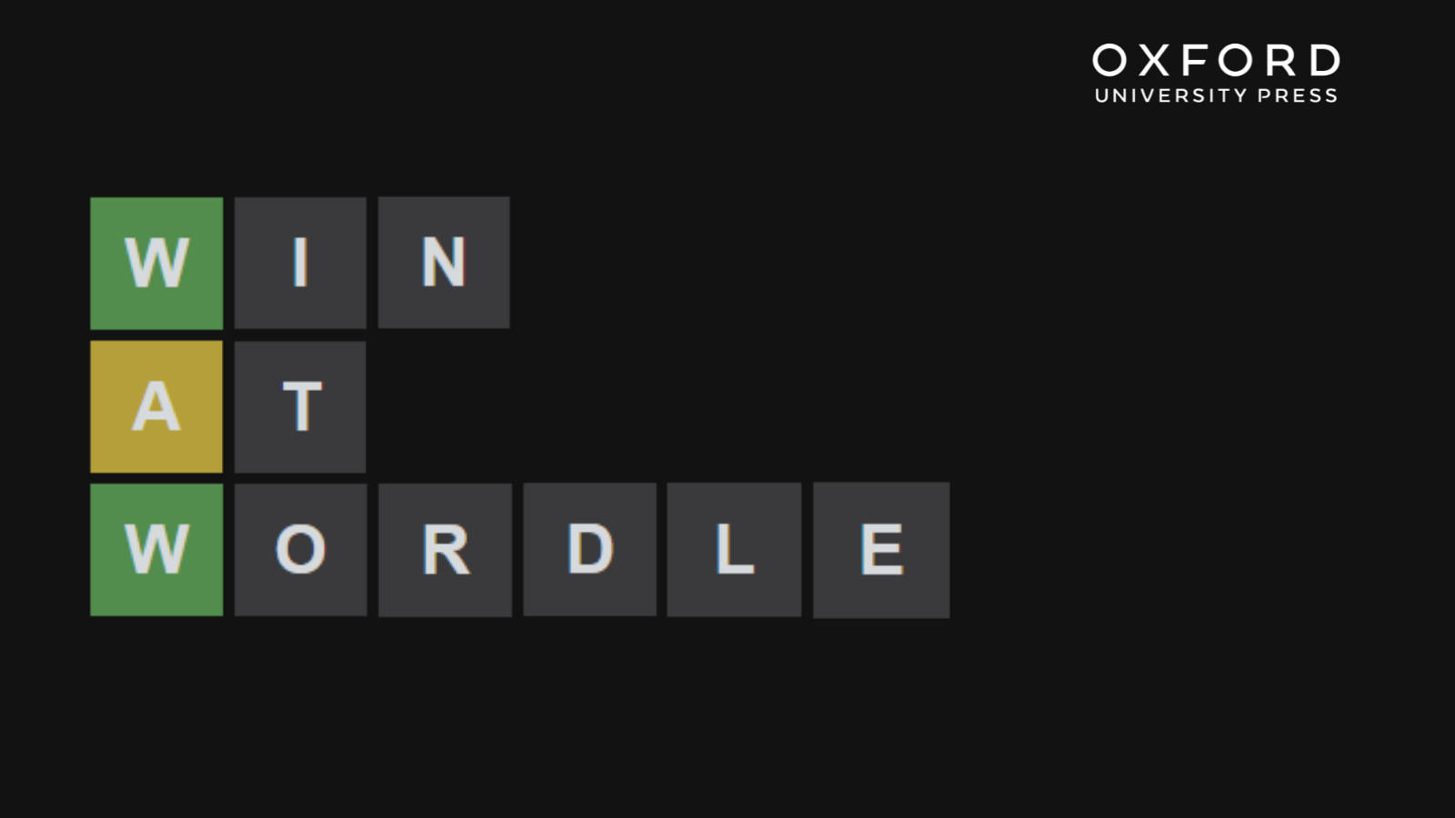 Wordle, black background, colored letter tiles, HD Desktop Wallpaper