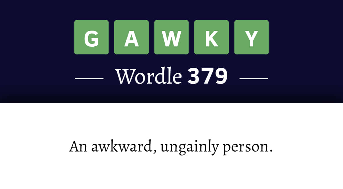 GAWKY, Wordle, green tiles, SD Desktop Wallpaper