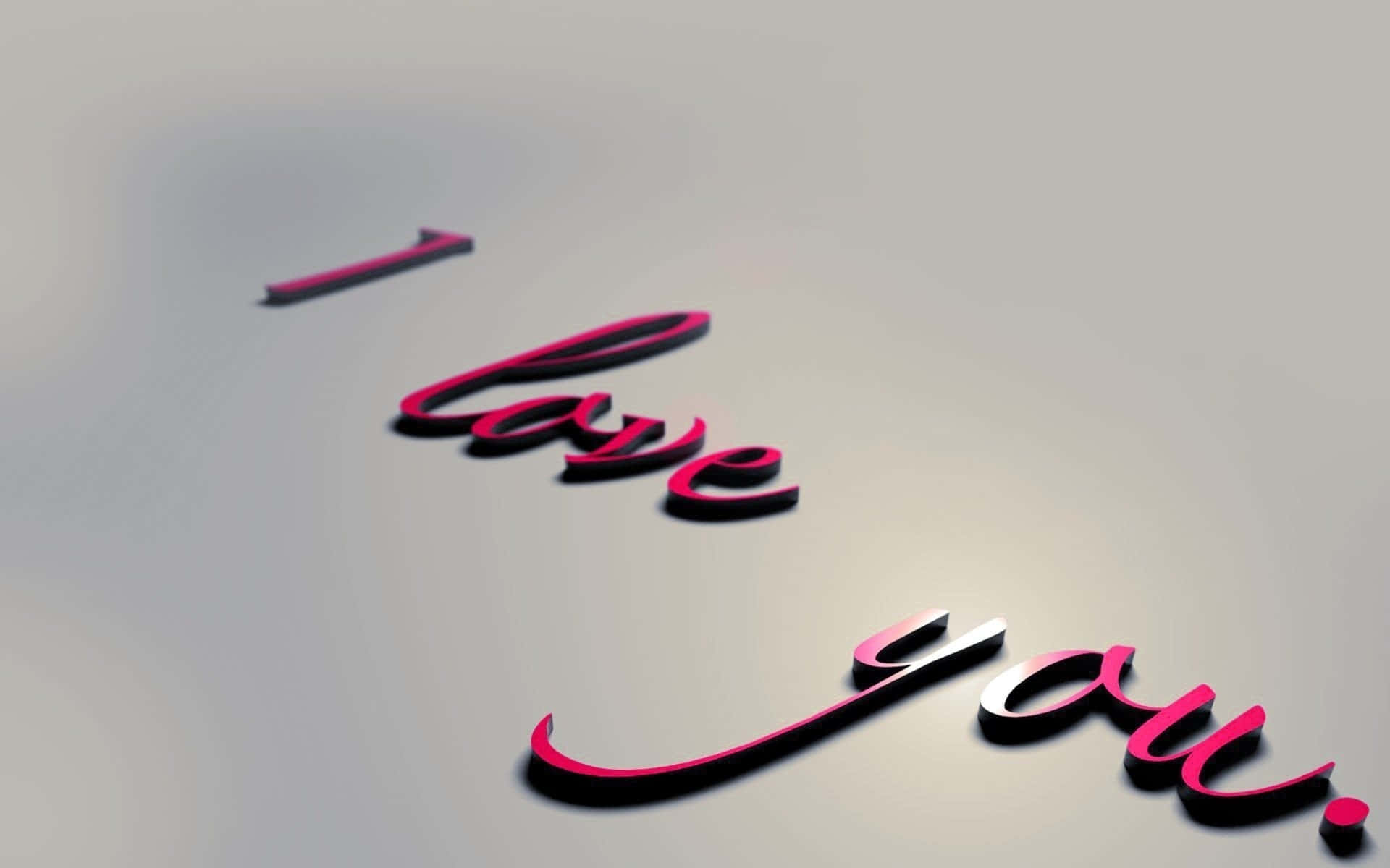I love you, pink cursive letters, 3D lettering, Full HD Desktop Wallpaper