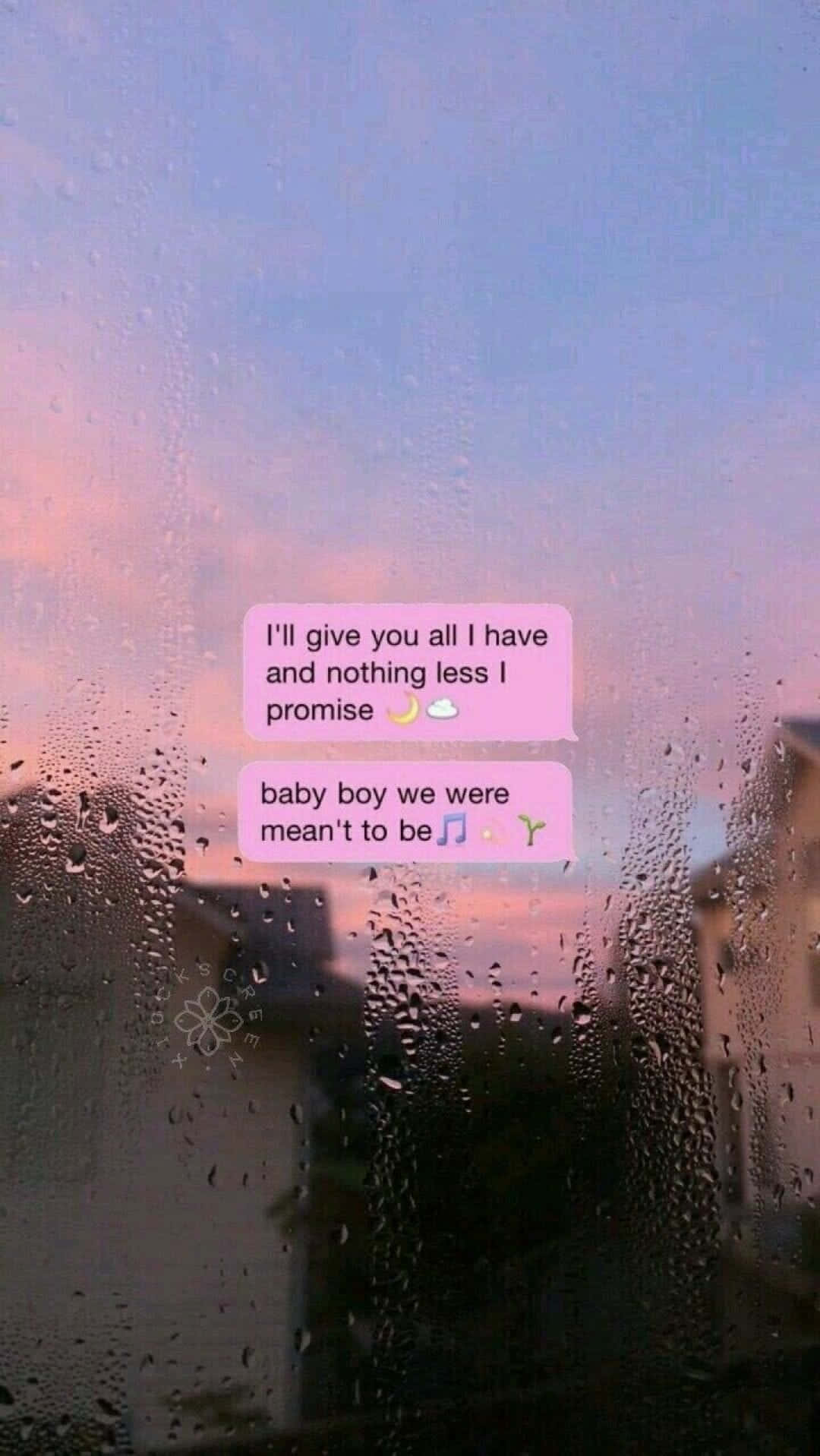 Baby Boy Boyfriend, pink and blue sunset hues, raindrops streak a window, HD Phone Wallpaper