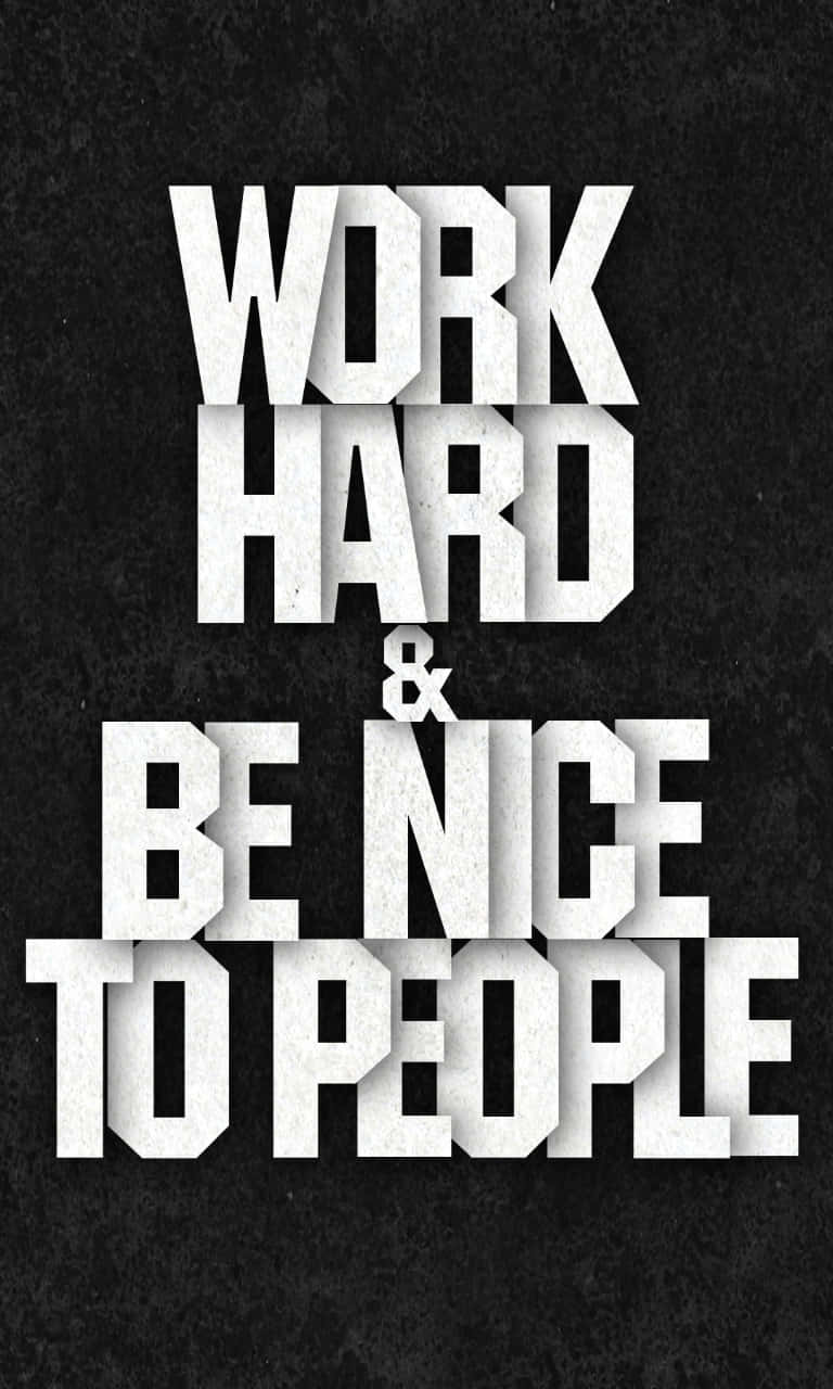 work hard, white 3d text, textured black background, HD Phone Wallpaper