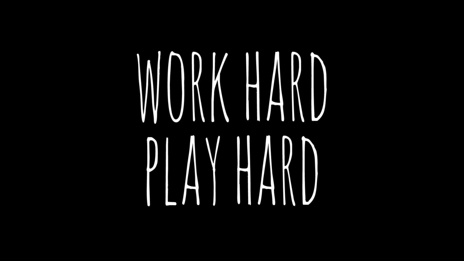 Work Hard, white handwritten text, solid black background, Full HD Desktop Wallpaper