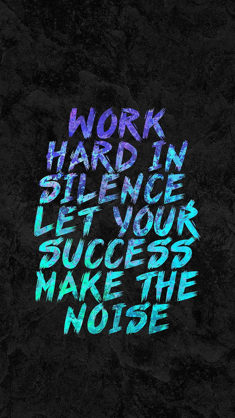 Work Hard, vibrant blue, purple brush strokes, HD Phone Wallpaper