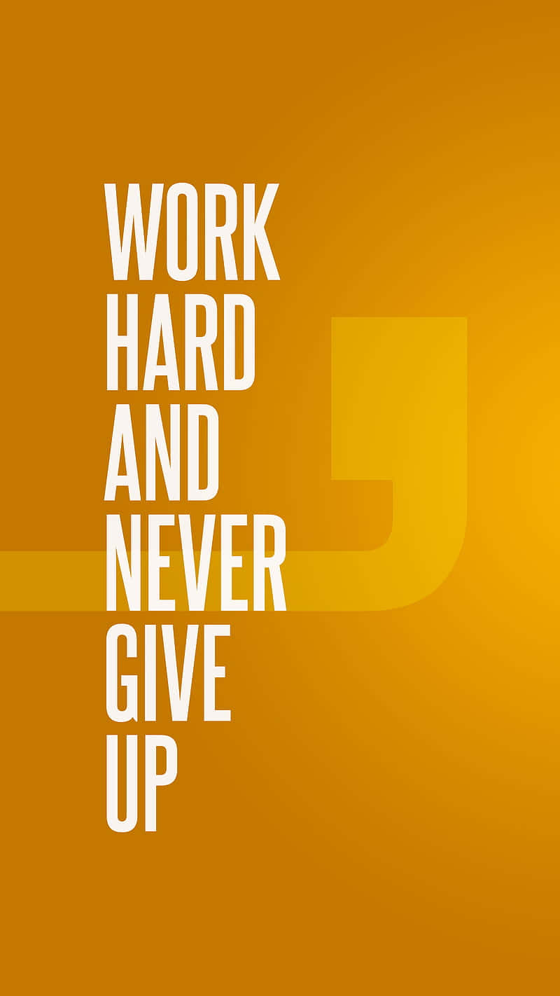 Work Hard, white, warm gradient orange background, HD Phone Wallpaper