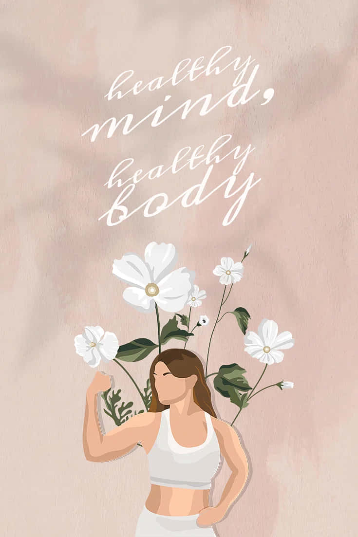white workout gear, white flowers, soft pink background, SD Phone Wallpaper