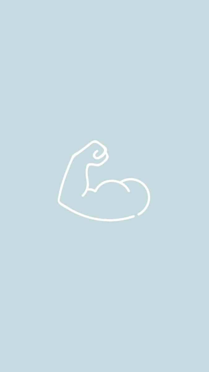 muscle outline, flexed bicep, white outline, SD Phone Wallpaper