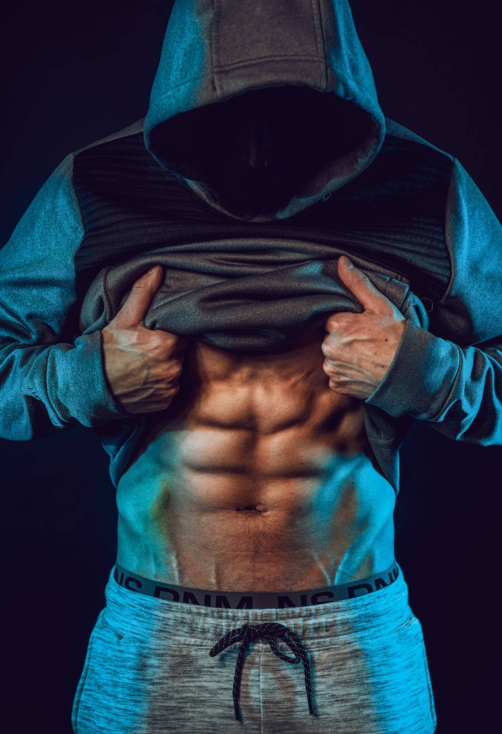 bodybuilder, hoodie, defined abs, HD Phone Wallpaper