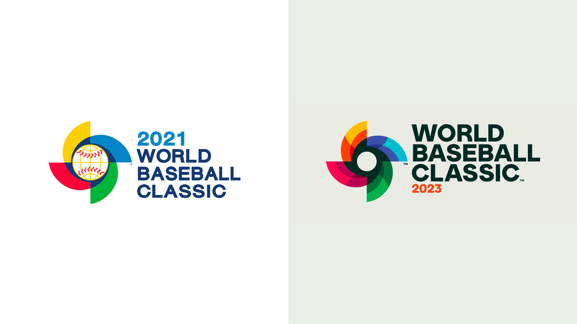 World Baseball Classic 2021, World Baseball Classic 2023, colorful logos, Full HD Desktop Wallpaper