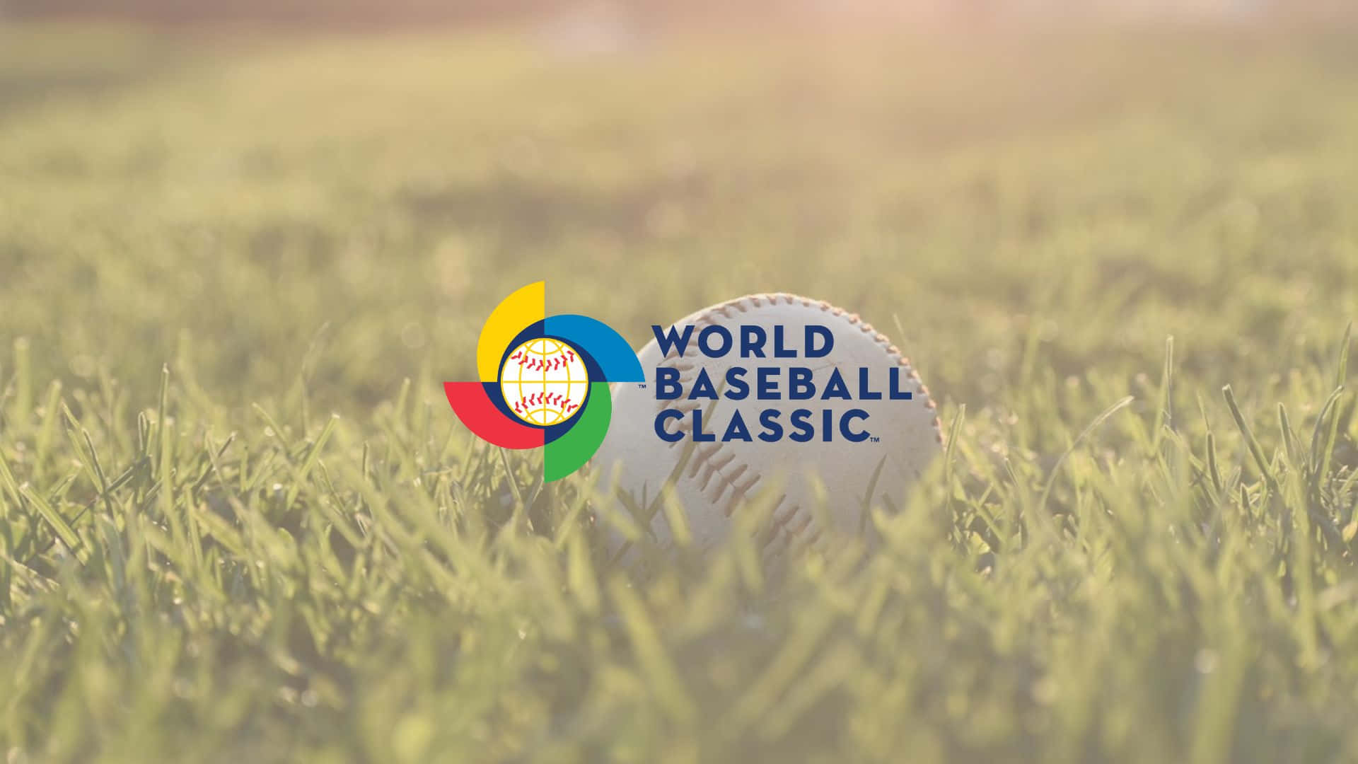 World Baseball Classic, logo, vibrant green grass, Full HD Desktop Wallpaper