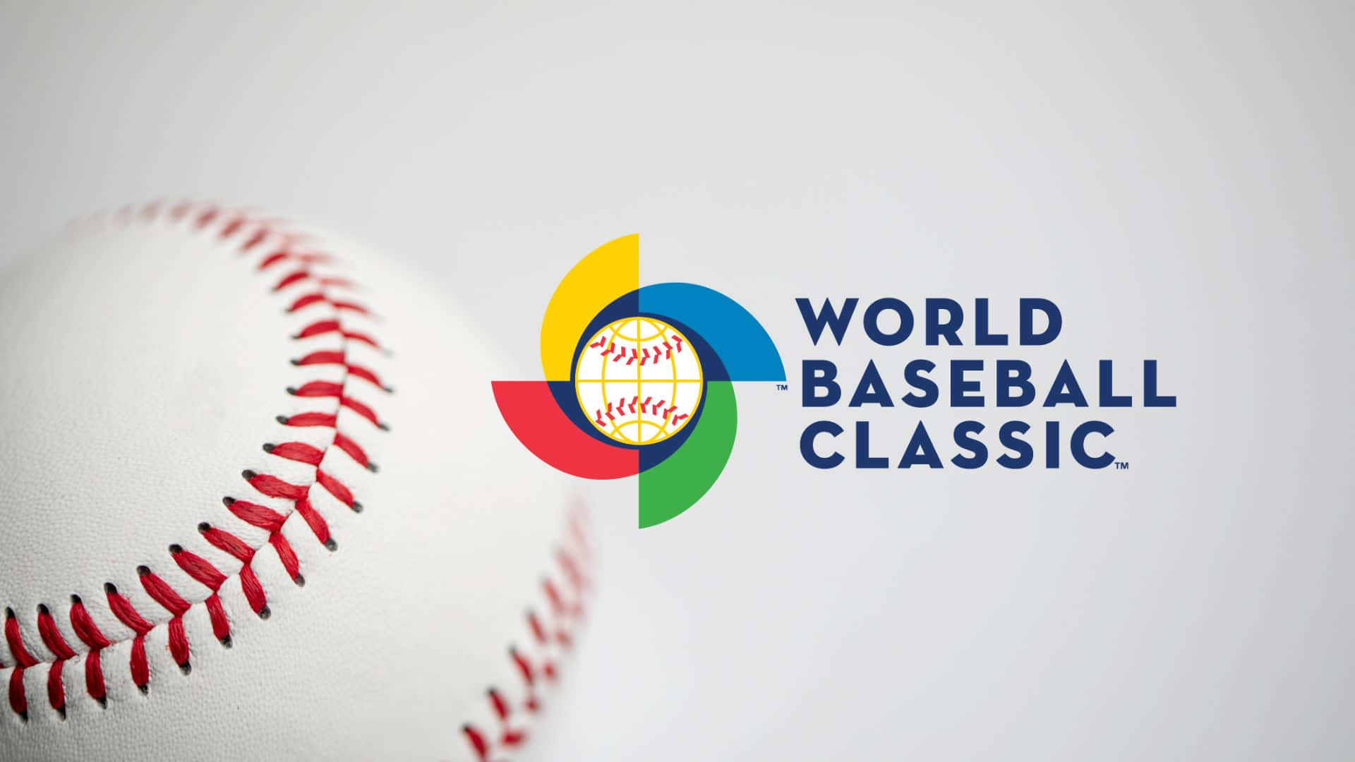 World Baseball Classic, white baseball, red stitching, Full HD Desktop Wallpaper