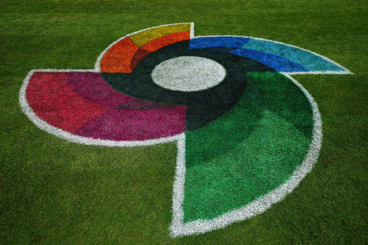 World Baseball Classic, colored grass segments, white borders, SD Desktop Wallpaper