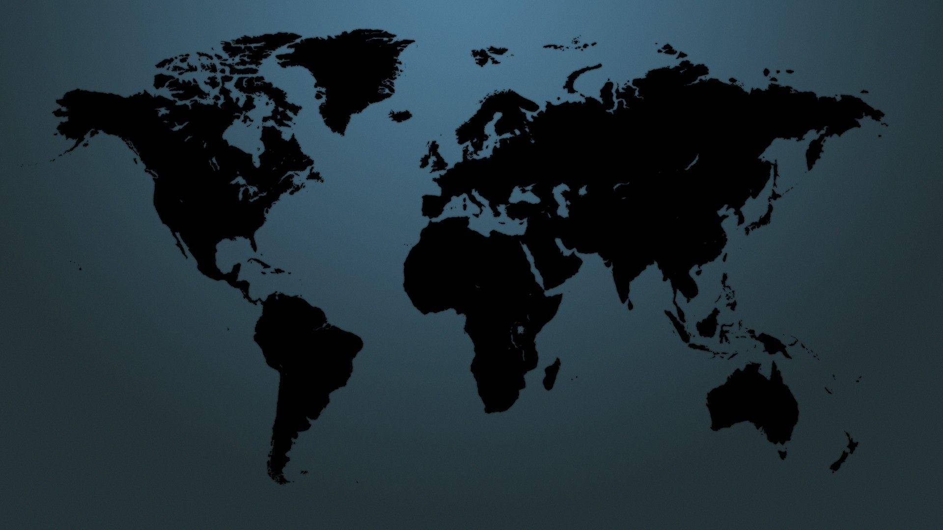 World Globe, 3D Globe, black silhouette, Full HD Desktop Wallpaper