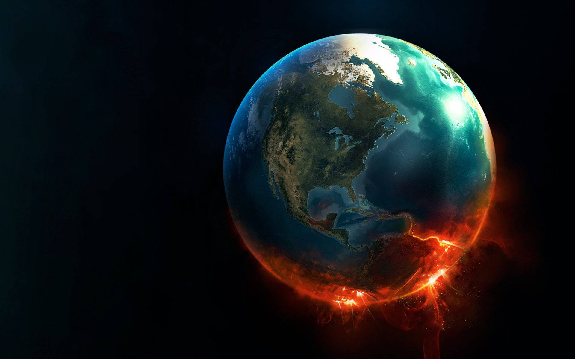 World Globe, planet Earth, glowing blue, Full HD Desktop Wallpaper