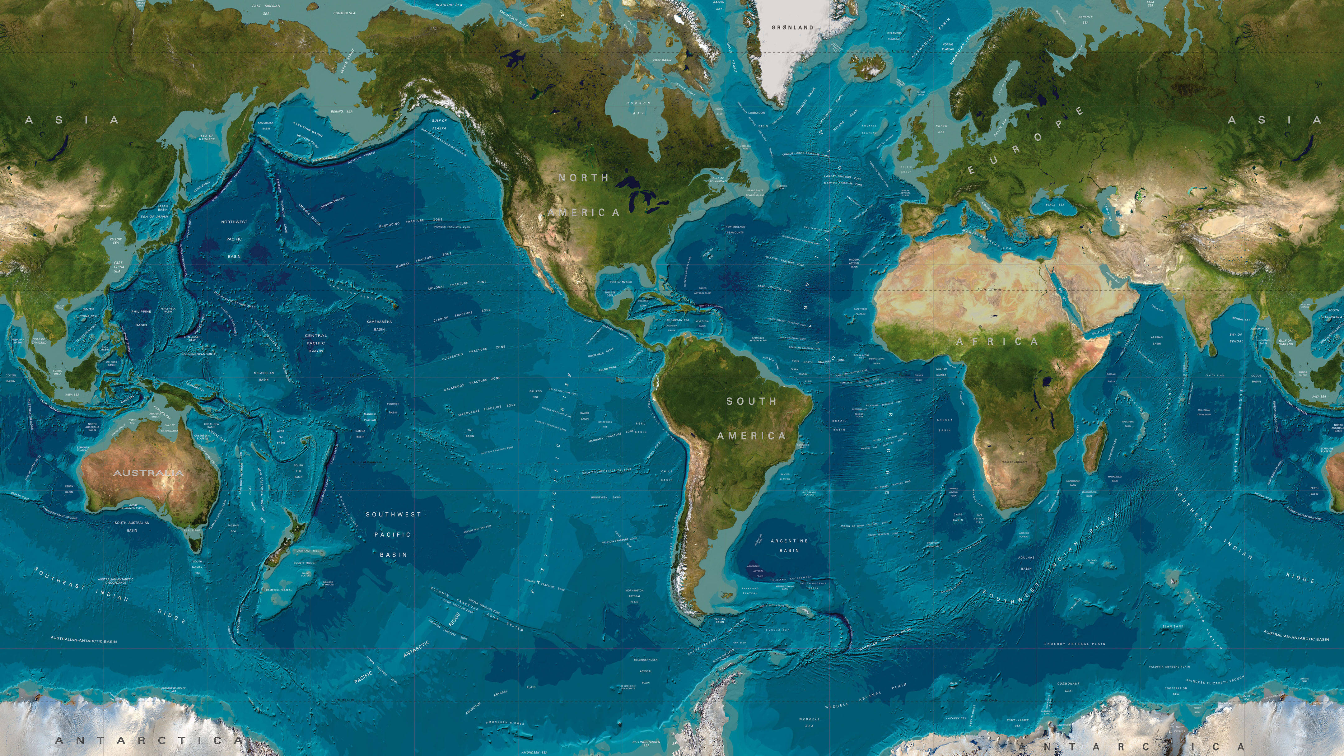 contoured sea floor, world map, 4K, 4K Desktop Wallpaper