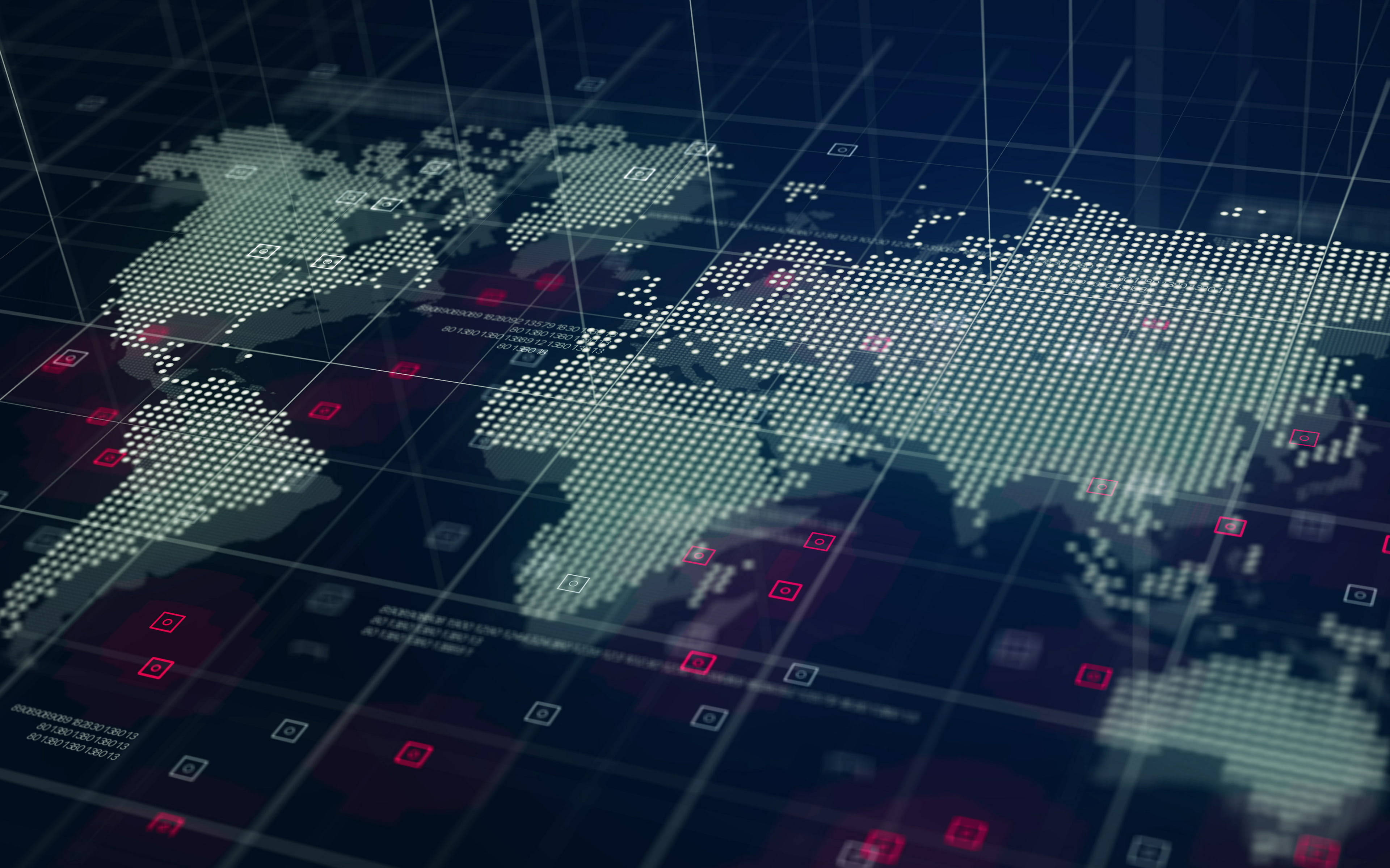 holographic world map, 4K, glowing green dots, 4K Desktop Wallpaper