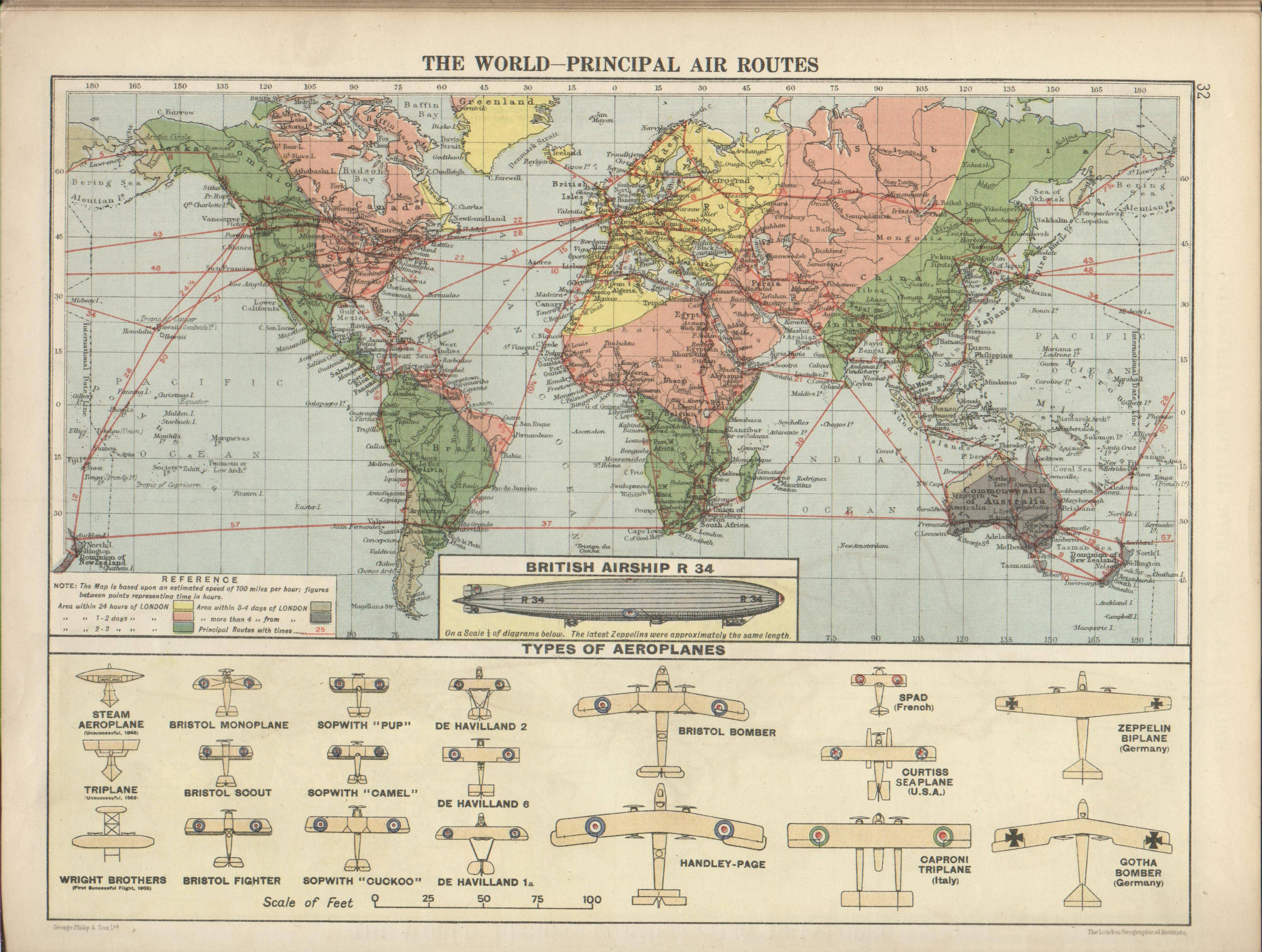 World Map 4K, major air routes, 1920s, 4K Desktop Wallpaper