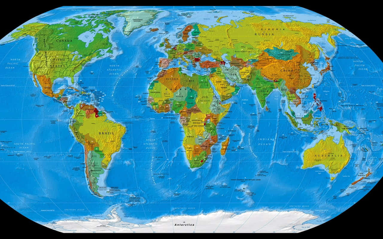 geographical structure of earth, globe map, political world map, HD Desktop Wallpaper