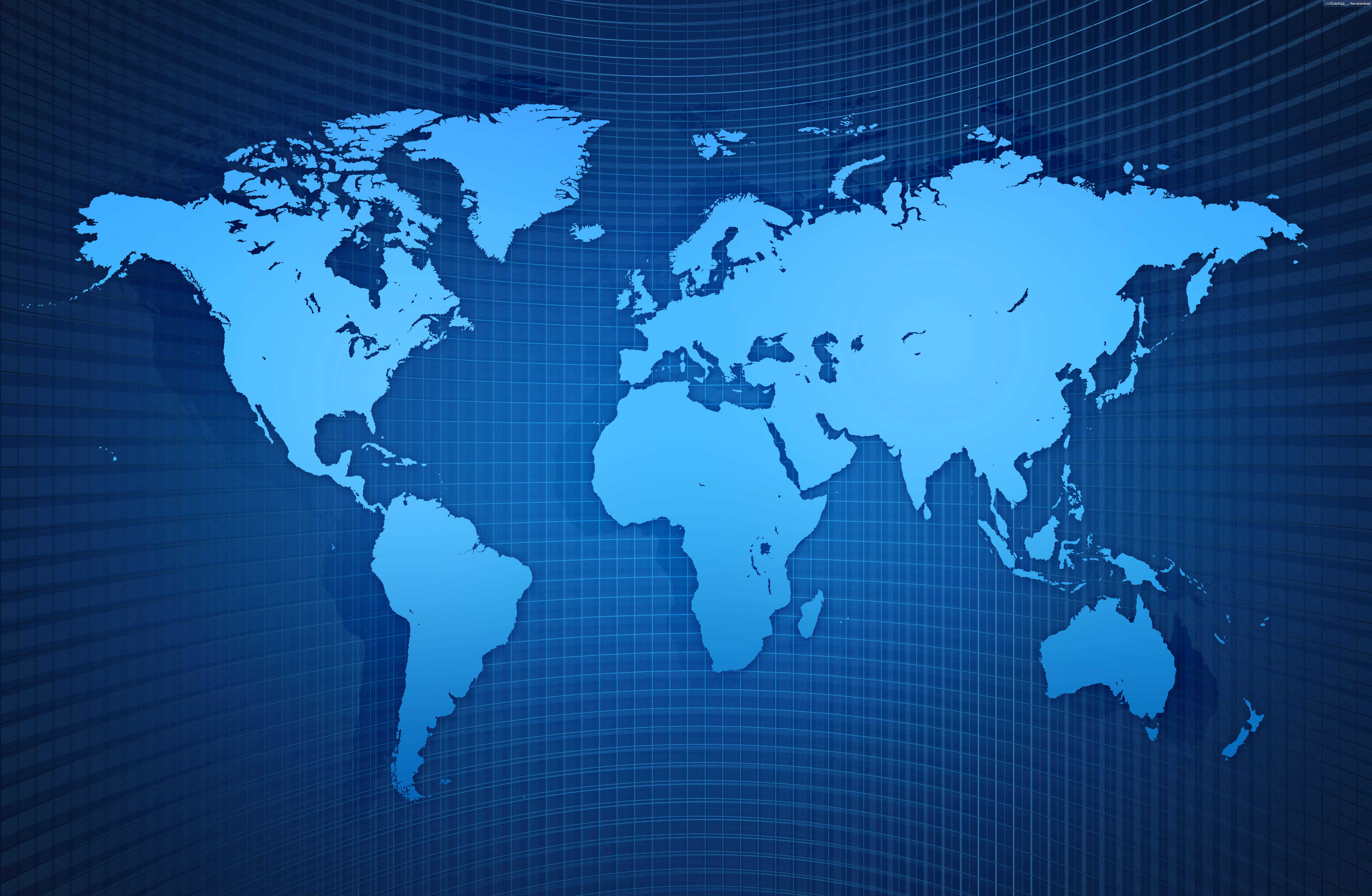 World Map, 4K, blue grid, 4K Desktop Wallpaper
