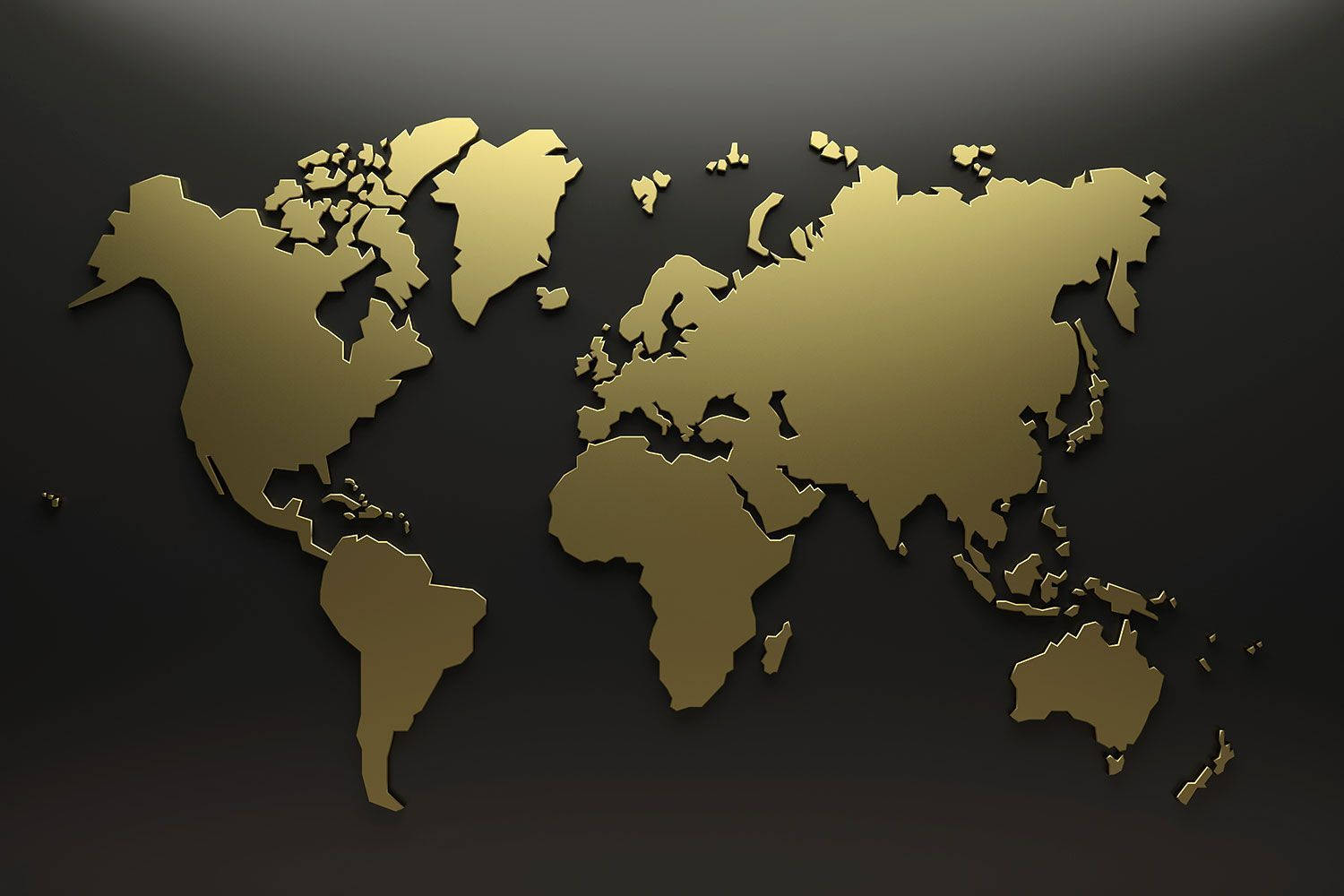 gold world map, black background, 3d world map silhouette, HD Desktop Wallpaper