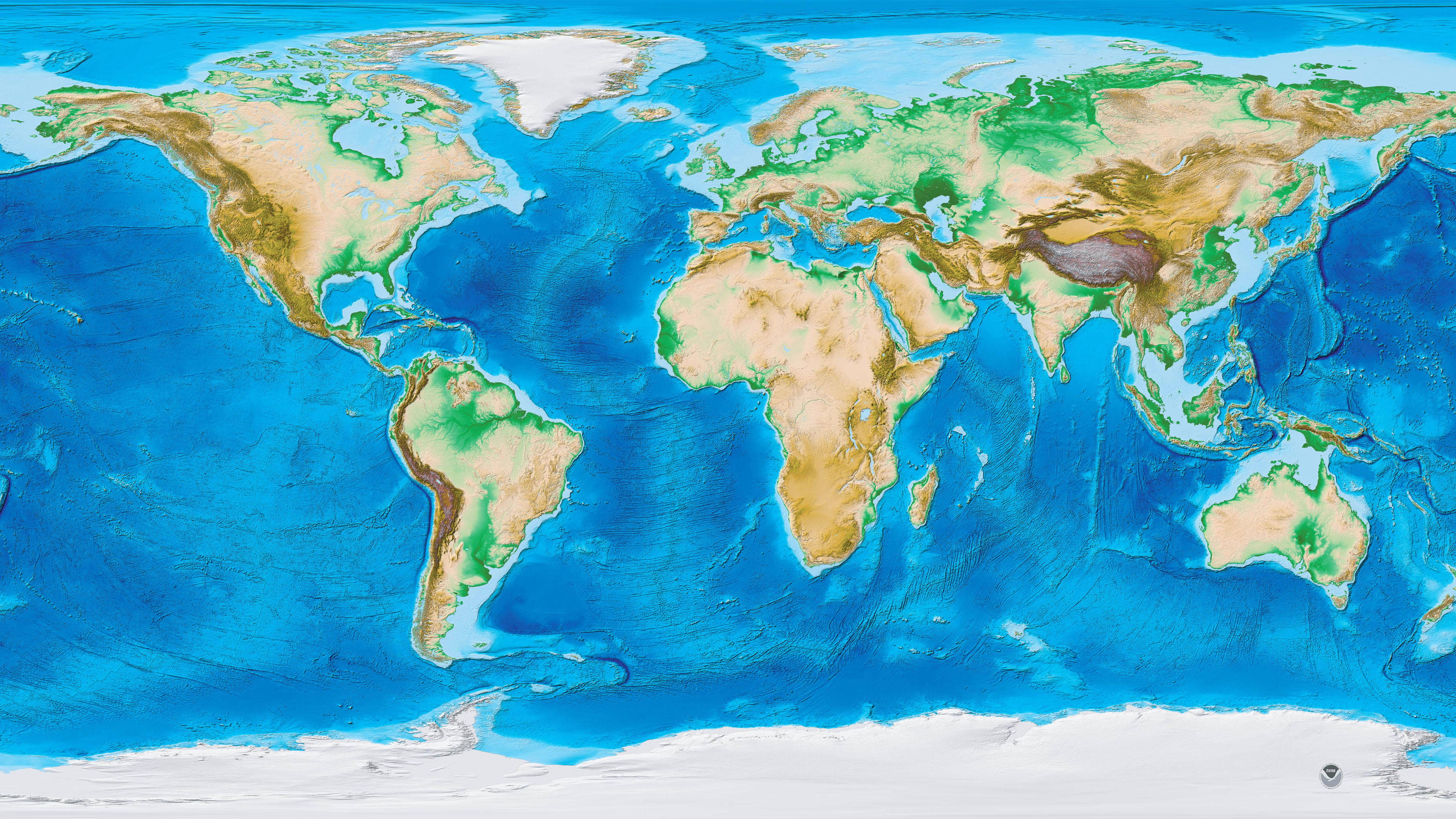 world map, earth tones, deep blue, 4K Desktop Wallpaper