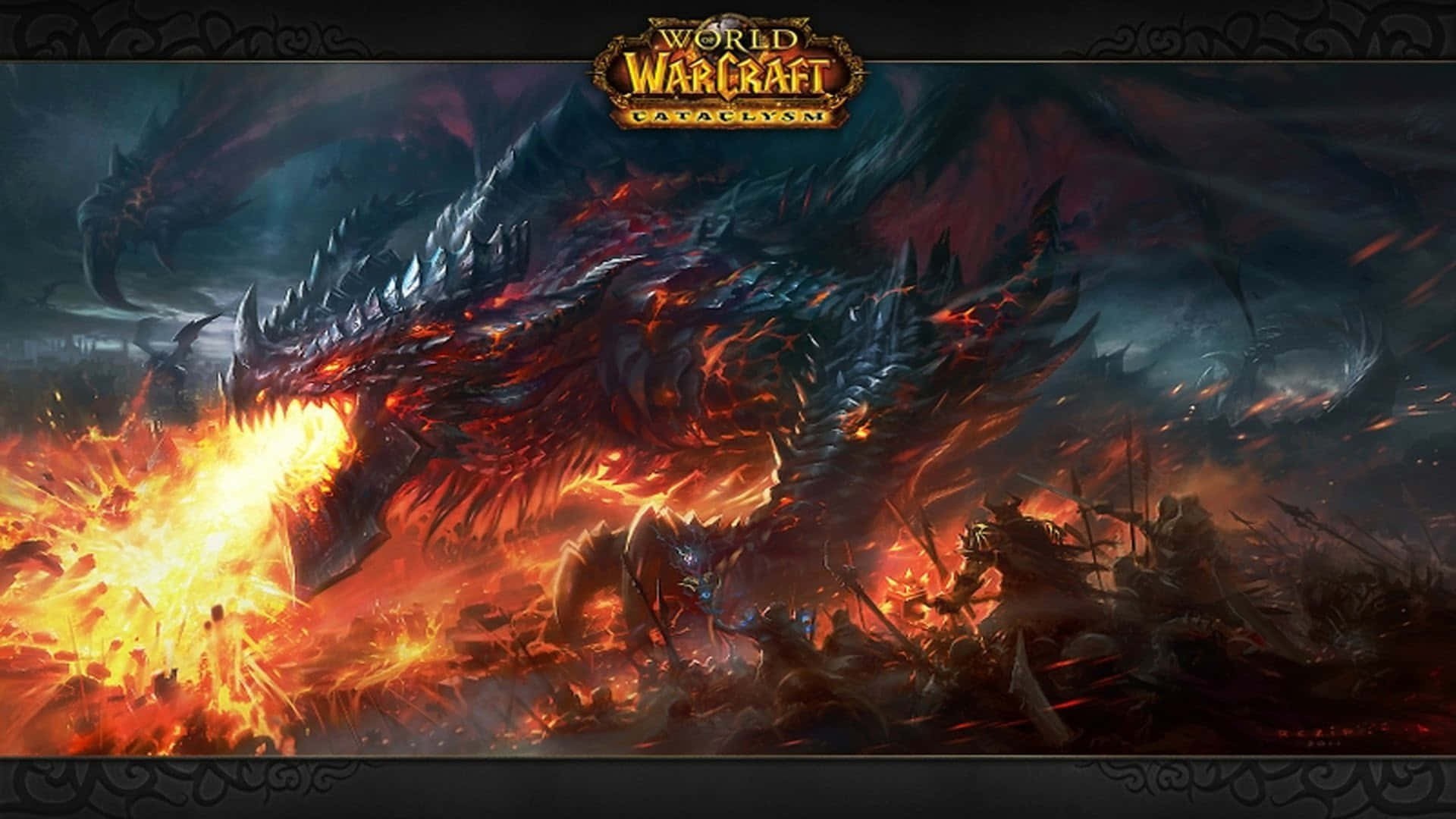 World Of Warcraft, 1920x1080, fiery dragon, Full HD Desktop Wallpaper