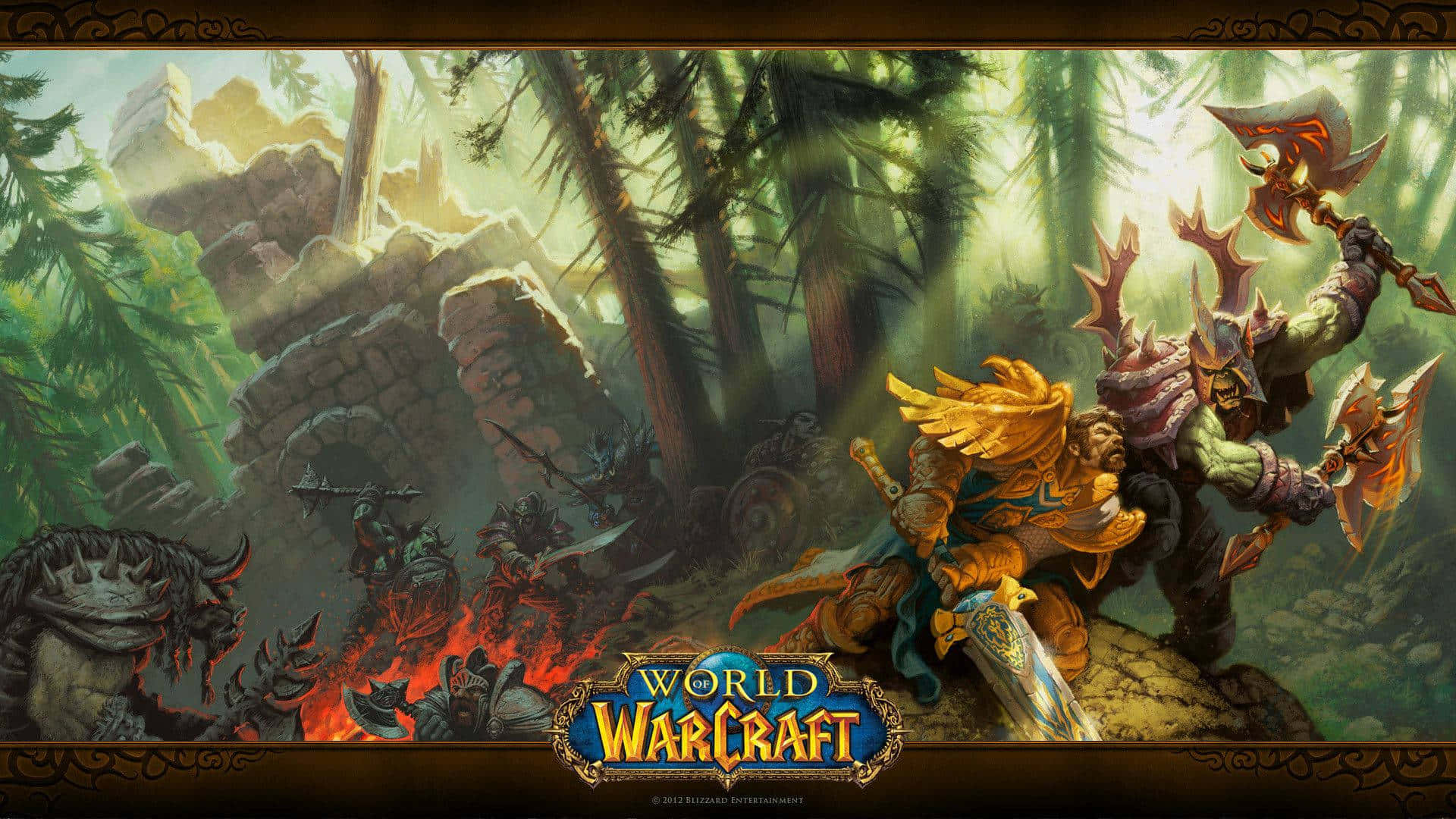 World Of Warcraft, orc warrior, spiked axe, Full HD Desktop Wallpaper