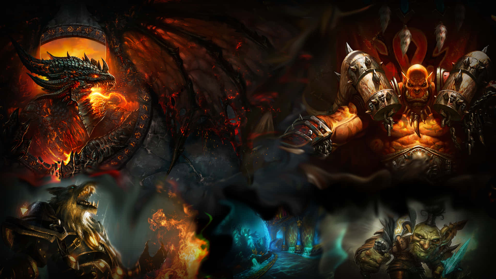 World of Warcraft, 1920x1080, fiery dragon, Full HD Desktop Wallpaper