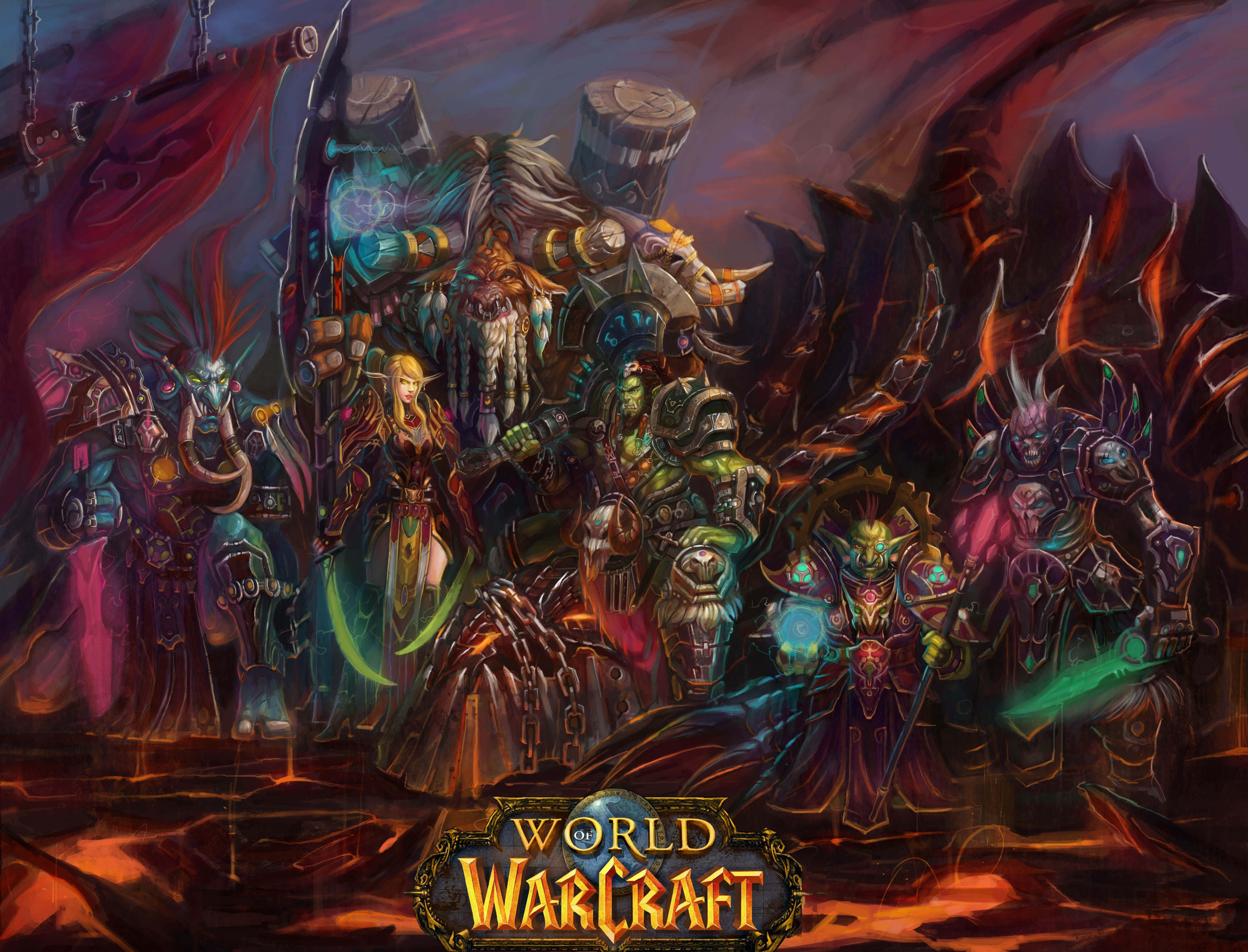 World of Warcraft, races, battle scene, 5K Desktop Wallpaper