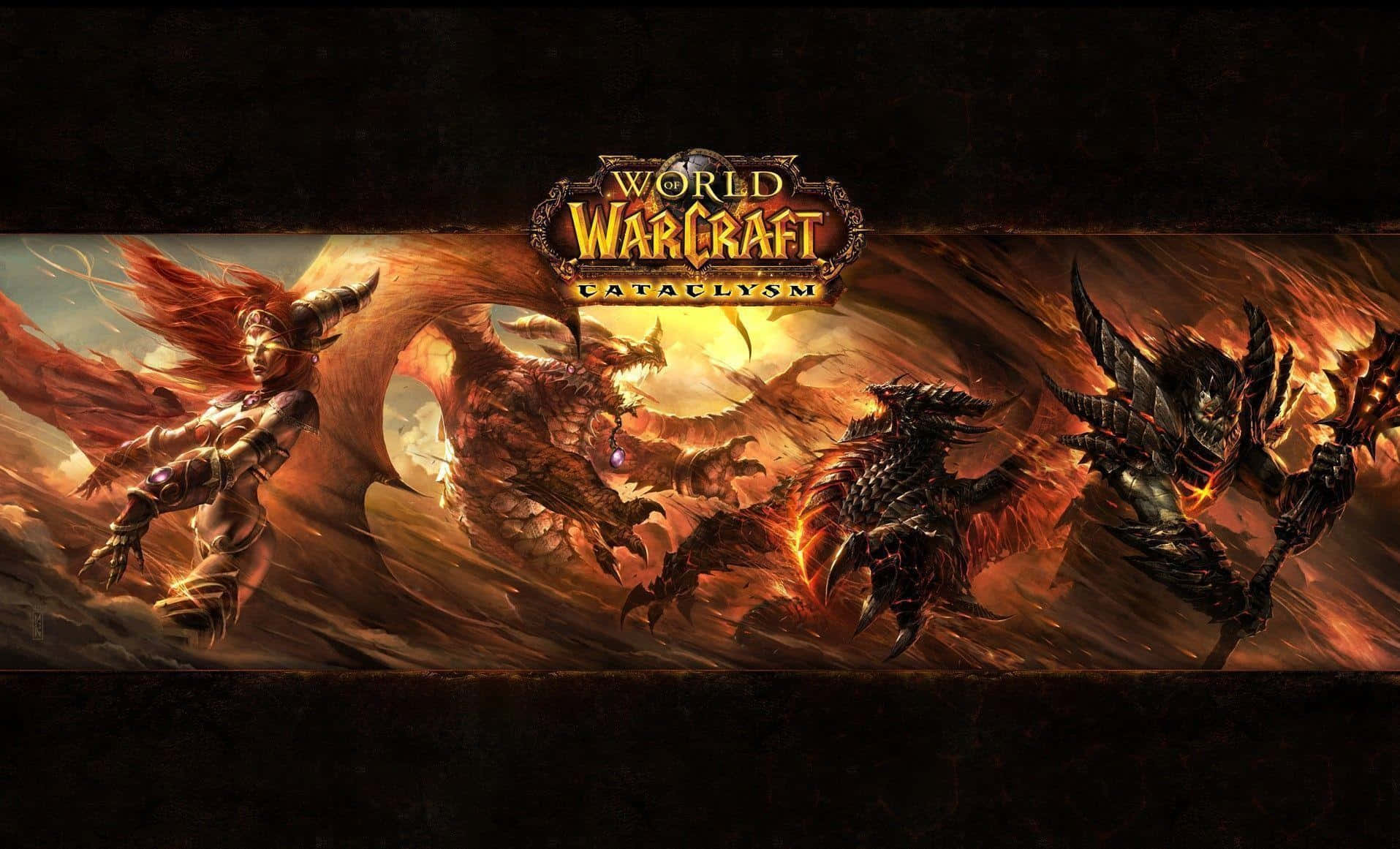 World of Warcraft Cataclysm, armored heroes, demonic creatures, HD Desktop Wallpaper