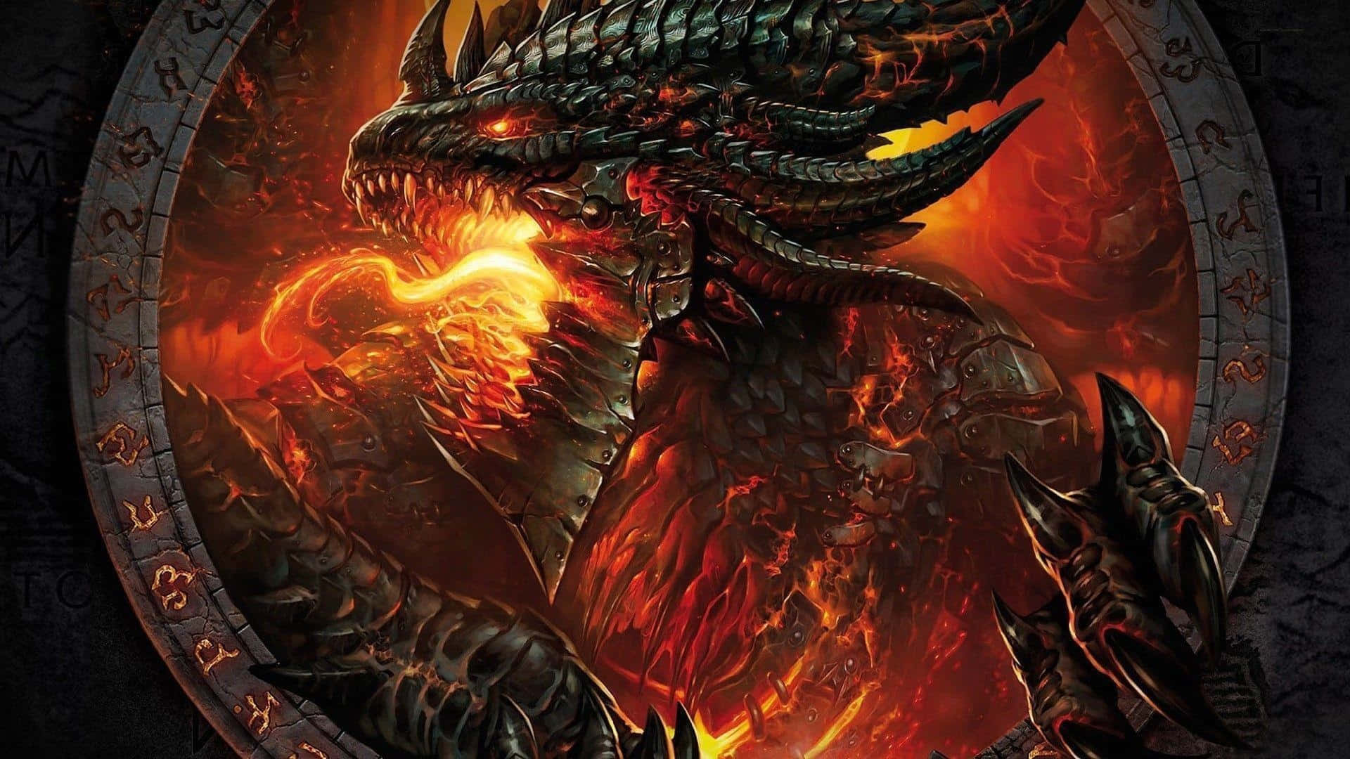 World of Warcraft Cataclysm, black dragon, glowing red eyes, Full HD Desktop Wallpaper