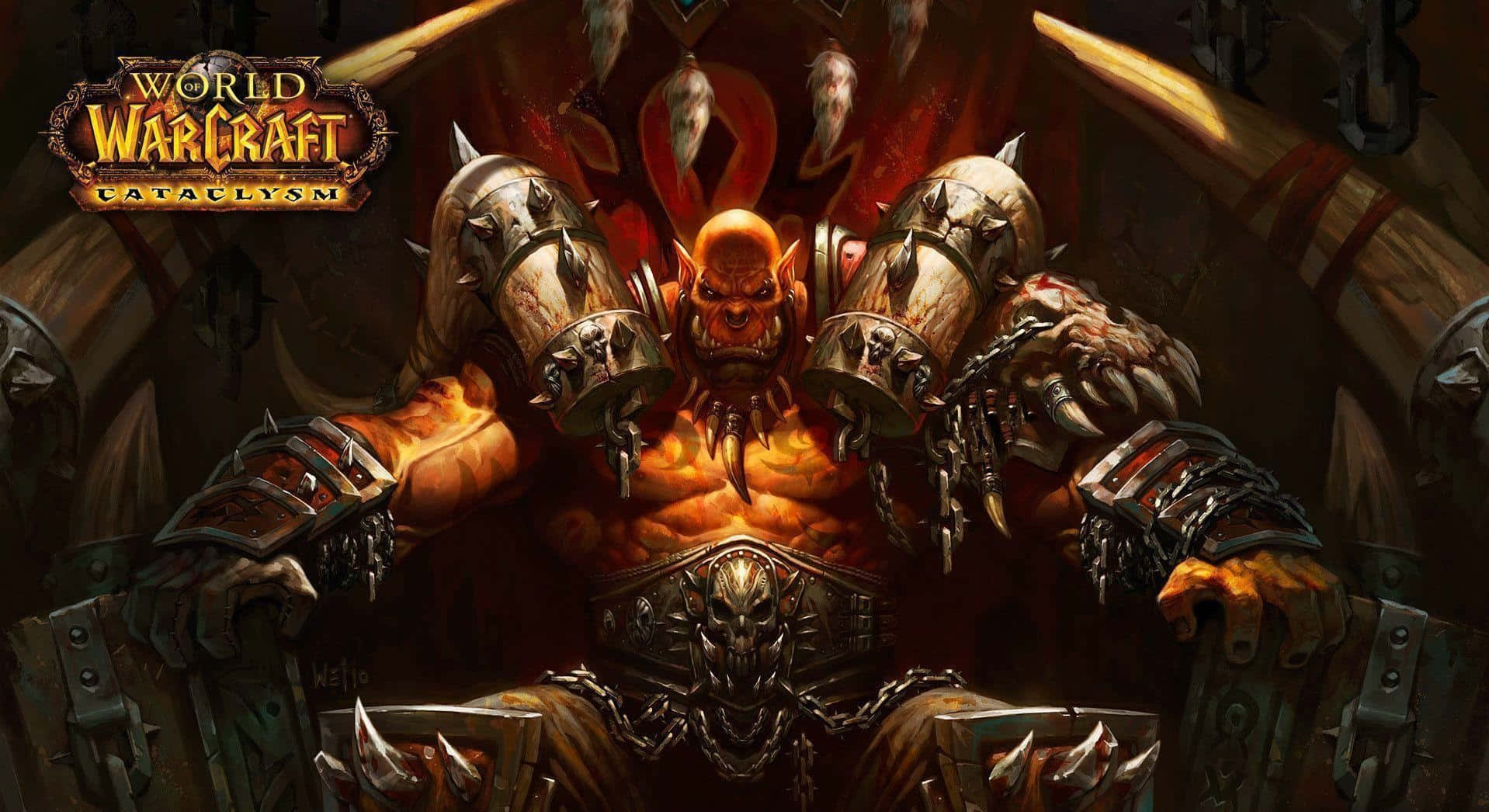 World of Warcraft Cataclysm, orc warlord, spiked armor, HD Desktop Wallpaper