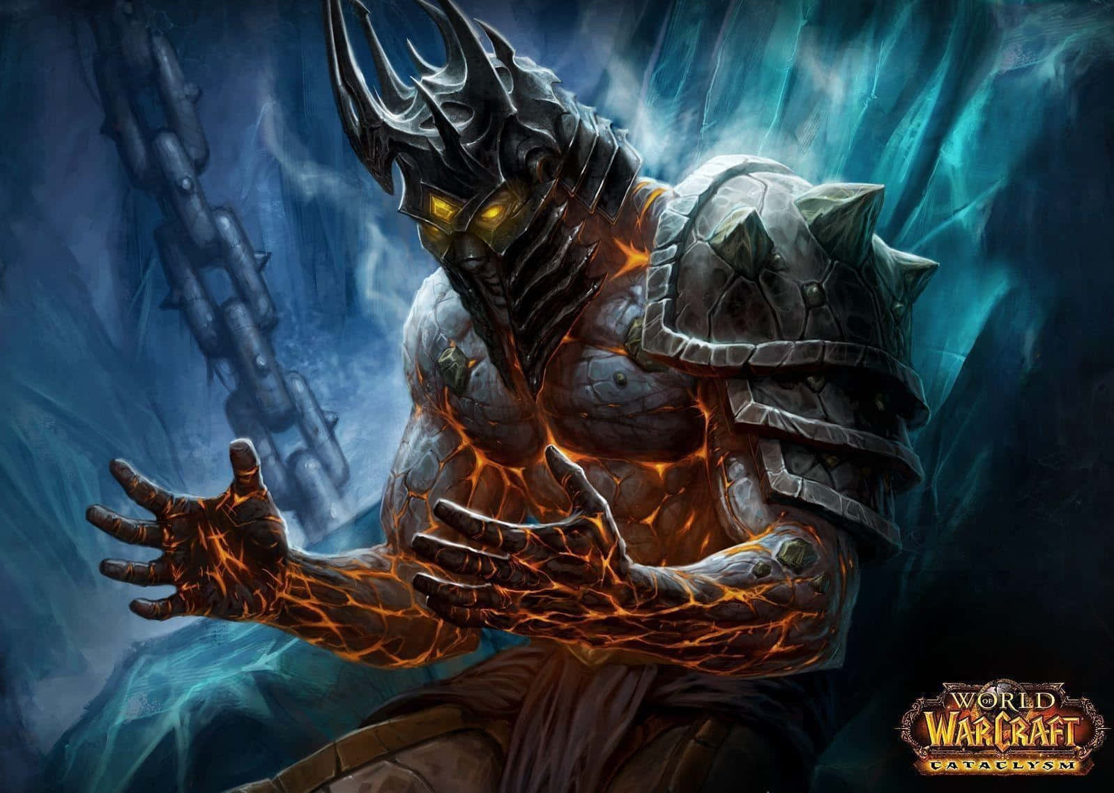 World Of Warcraft Cataclysm, armored demon, glowing yellow eyes, HD Desktop Wallpaper