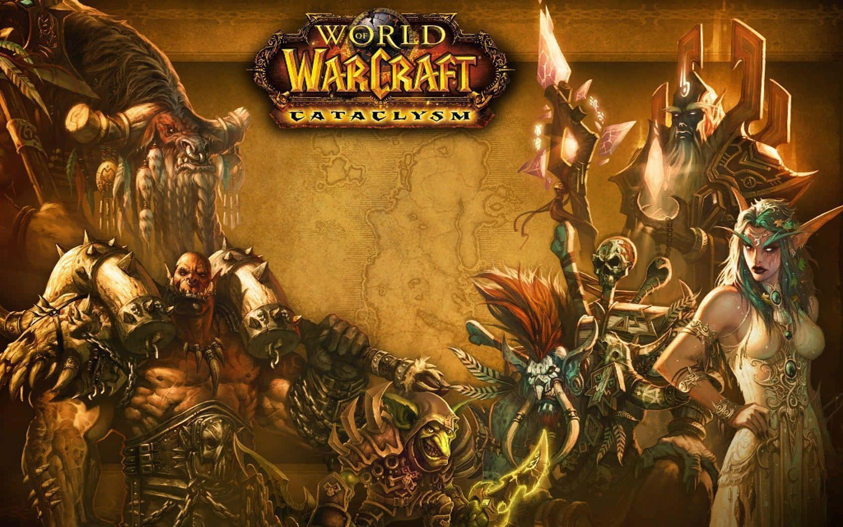 World of Warcraft Cataclysm, fantasy game characters, dramatic poses, HD Desktop Wallpaper