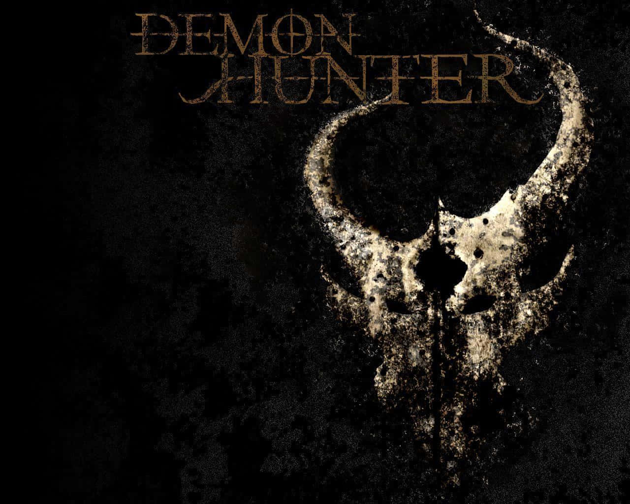 Demon Hunter, demonic skull, curved horns, HD Desktop Wallpaper