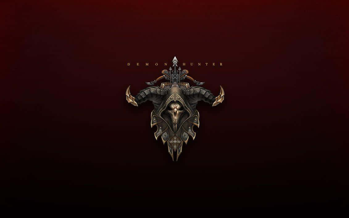 Demon Hunter, demon hunter emblem, skull and horns, SD Desktop Wallpaper