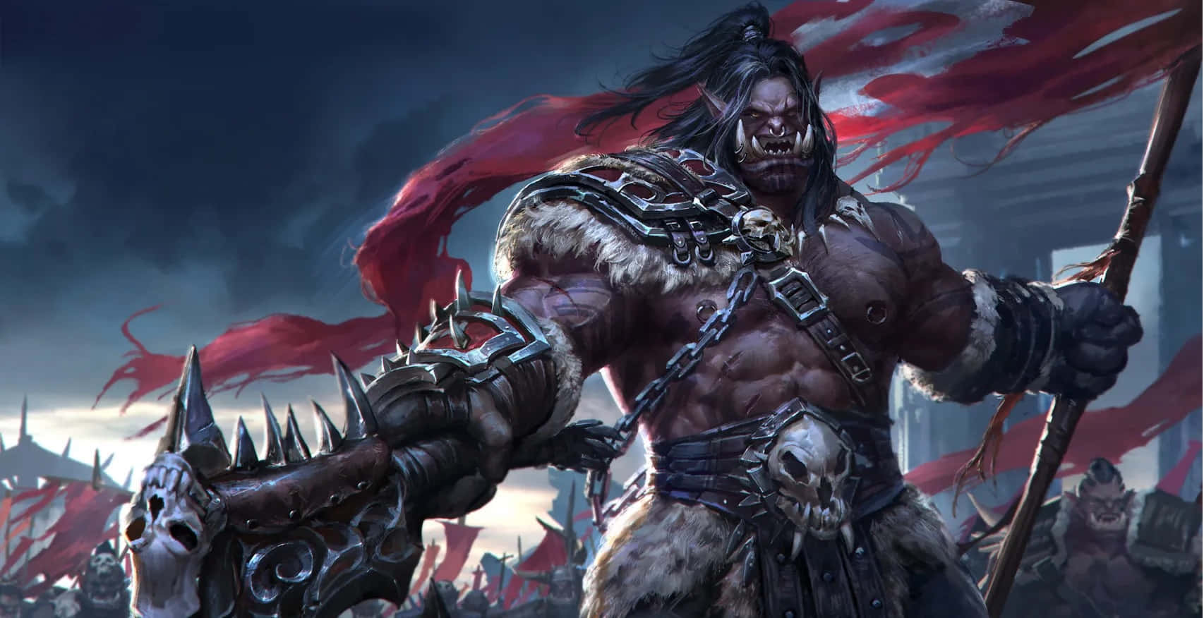 Warcraft, orc warrior, spiked armor, HD Desktop Wallpaper