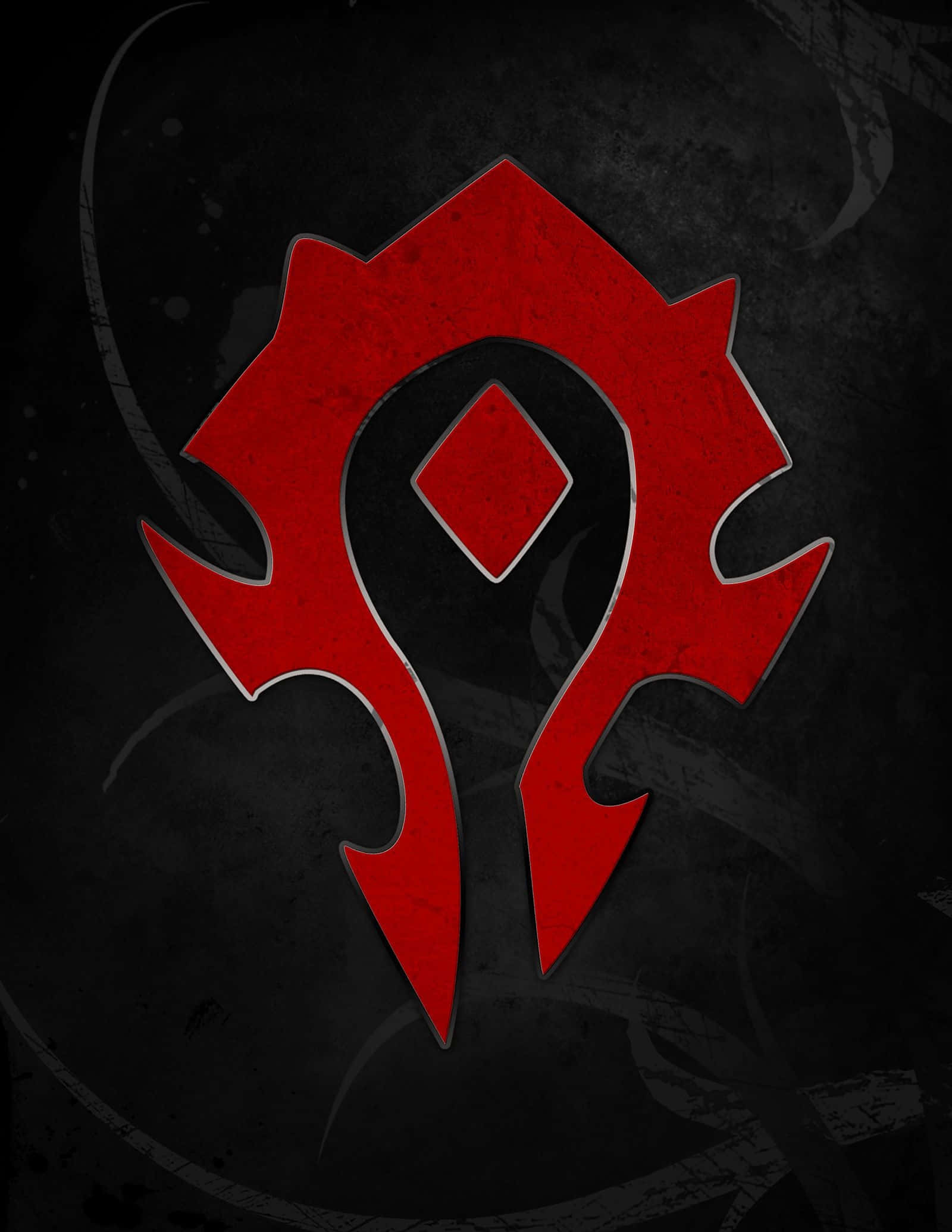 World of Warcraft Horde, red stylized emblem, diamond center, Full HD Phone Wallpaper