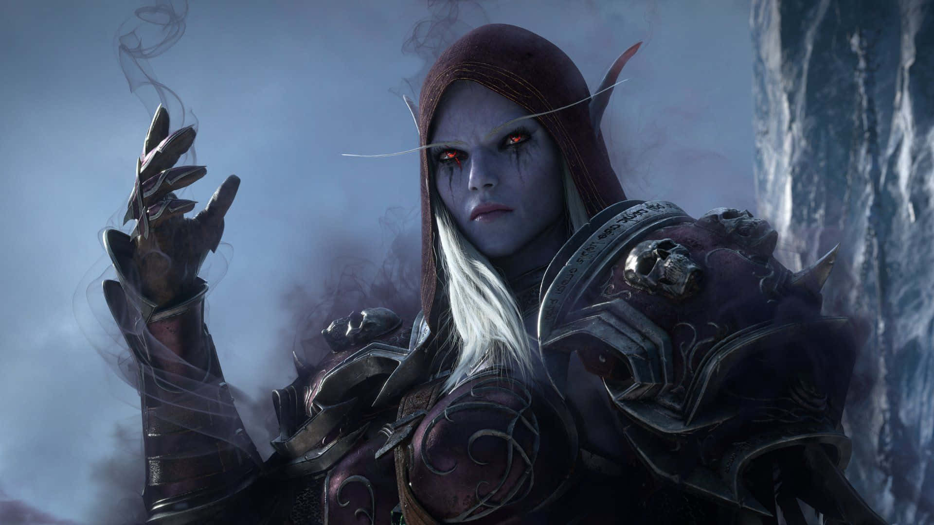 World Of Warcraft, dark fantasy elf, glowing red eyes, Full HD Desktop Wallpaper