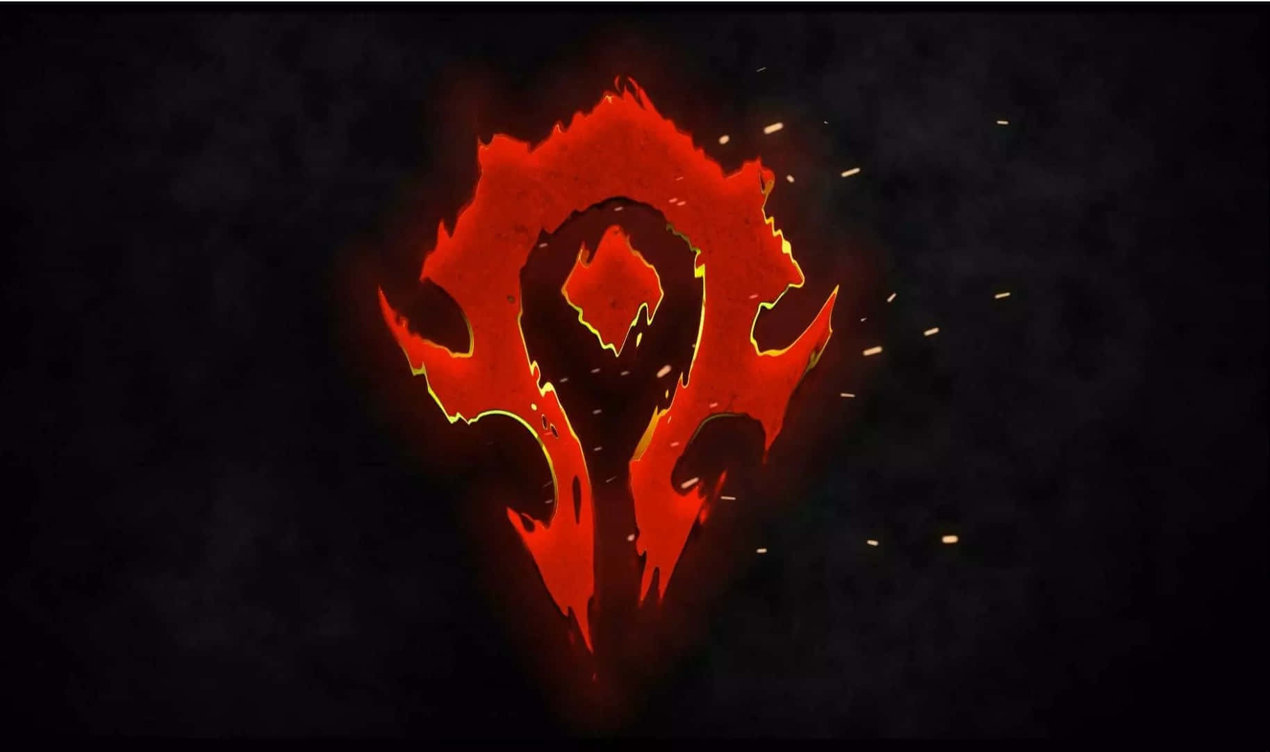 Horde emblem, glowing fire, fiery red demonic sigil, HD Desktop Wallpaper