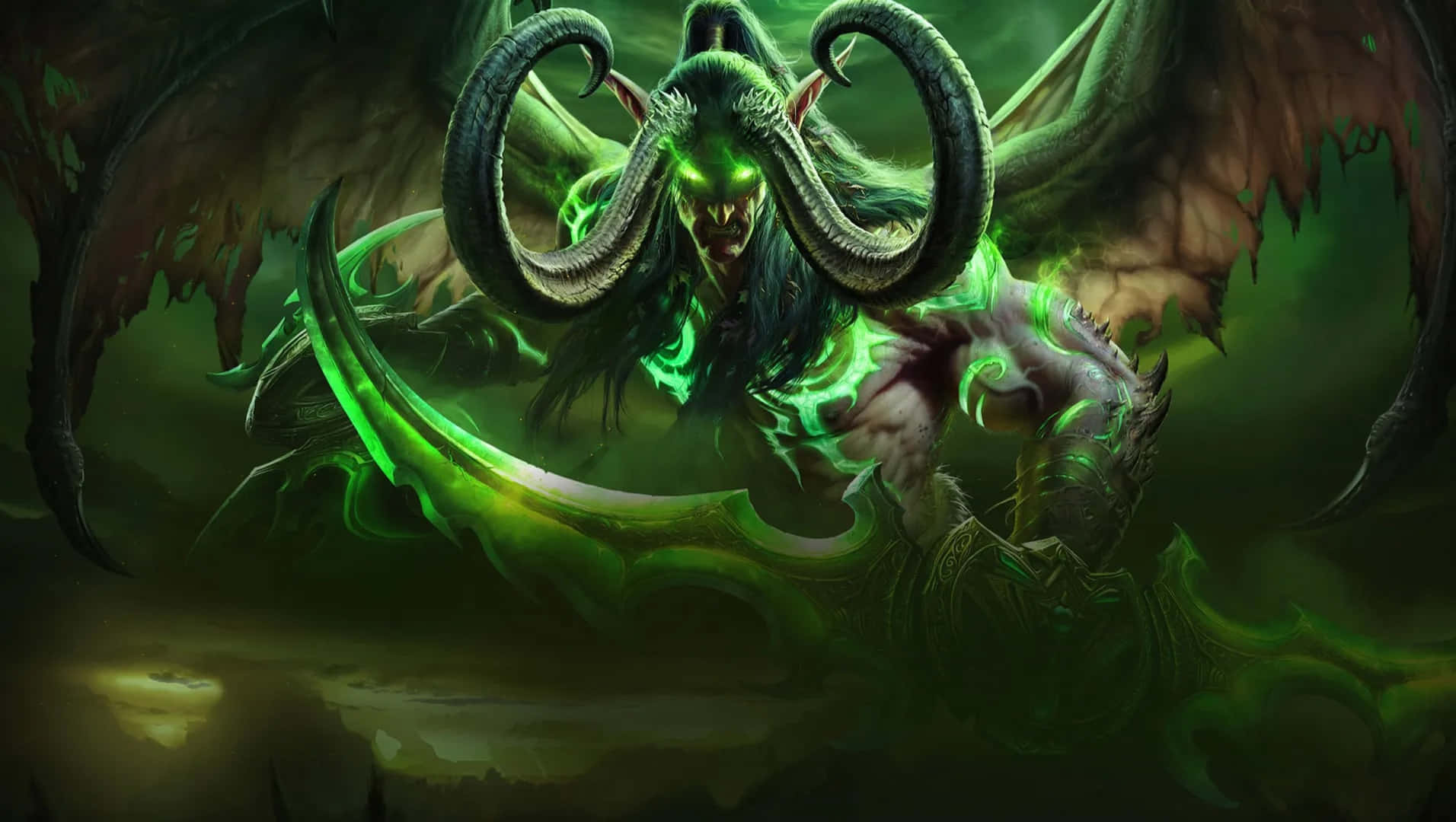 World of Warcraft Legion, demonic entity, green-skinned demon, HD Desktop Wallpaper