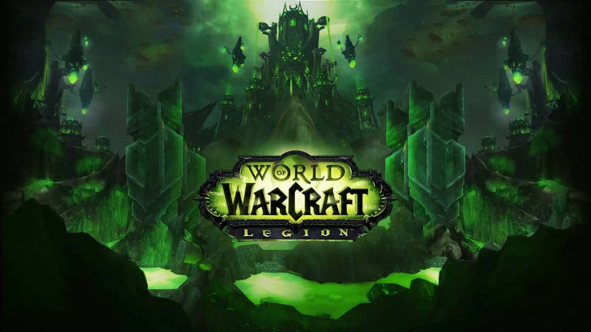 World of Warcraft Legion, dark fantasy castle, eerie green glow, SD Desktop Wallpaper